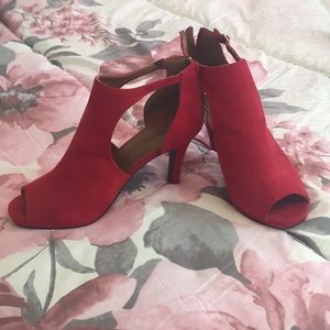 Red suede shoes